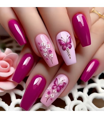 NA111 - Pink Long Ballet Nails